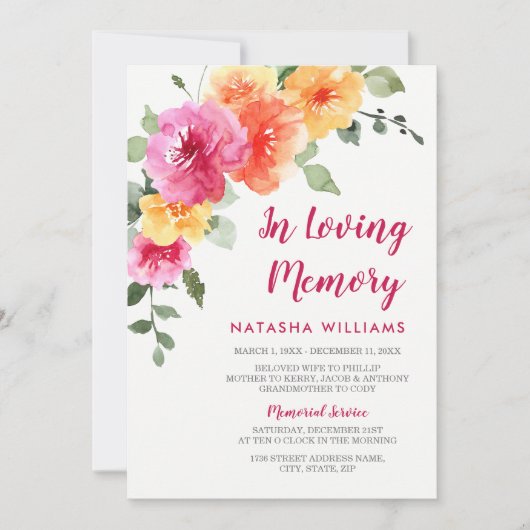 Invitation du service de Faire-part Floral Spring (Devant)