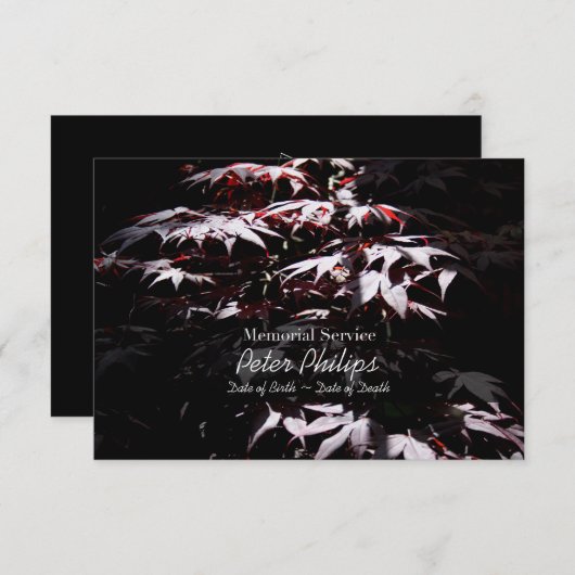 Invitation du service Maple Memorial violet japona (Devant / Derrière)