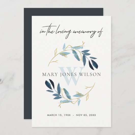 INVITATION DU SERVICE MÉMORIAL DE LA FAUNE BLUE D' (Devant / Derrière)