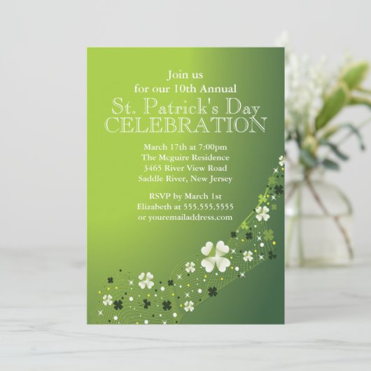 Invitation du Shamrock St. Patrick's Party (Debout devant)