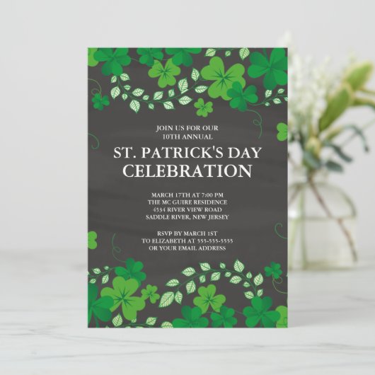 Invitation du Shamrock St. Patrick's Party (Debout devant)