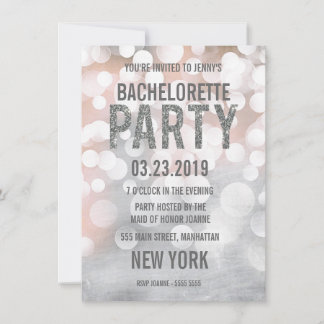 Invitation du Silver Bokeh Parties scintillant Bac