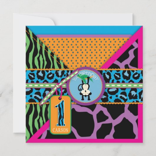 Invitation du singe de la jungle sauvage (Devant)