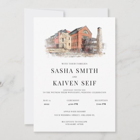 Invitation du site Mariage aquarelle (Devant)