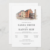 Invitation du site Mariage aquarelle (Devant / Derrière)