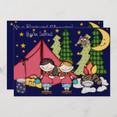 Invitation du Sleepover 5x7 de jardin de fille de (Devant / Derrière)