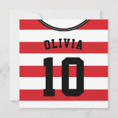 Invitation du Soccer Jersey Theme Party, Rouge (Dos)