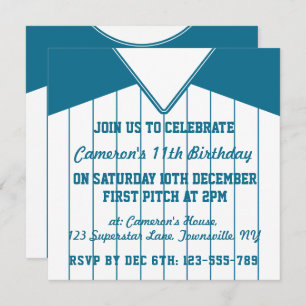 Invitation du Softball Jersey Theme Party