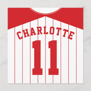 Invitation du Softball Jersey Theme Party