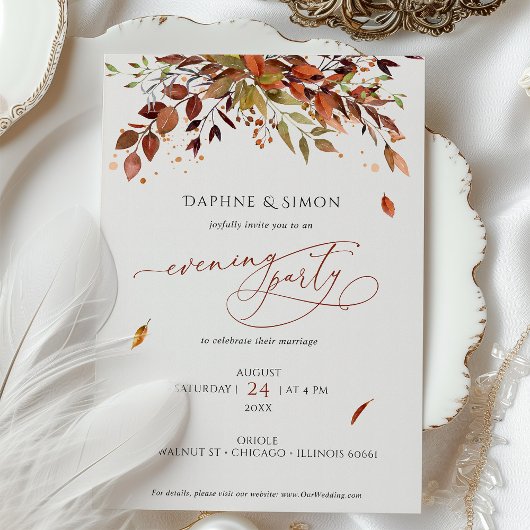 Invitation du soir Burnt Orange Script moderne