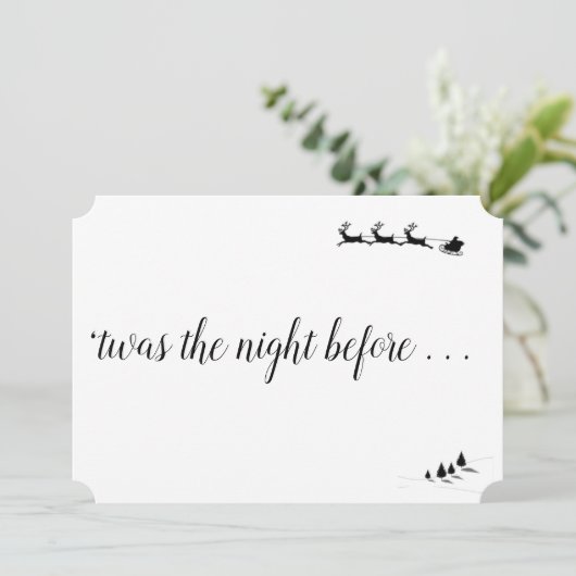 Invitation du soir de Noël "Twas Night Before" (Debout devant)