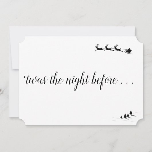 Invitation du soir de Noël "Twas Night Before" (Devant)