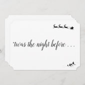 Invitation du soir de Noël "Twas Night Before" (Devant / Derrière)