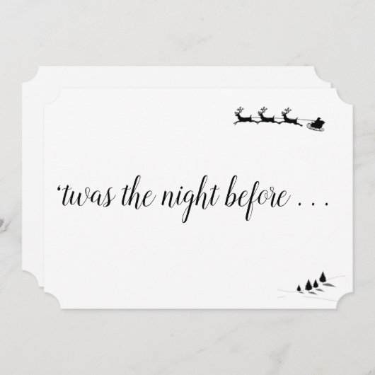 Invitation du soir de Noël "Twas Night Before" (Devant / Derrière)