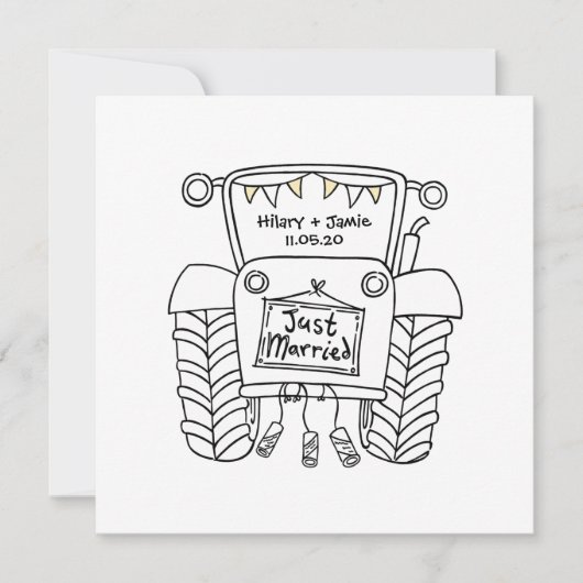 Invitation du soir du Mariage campagnard sur mesur (Devant)