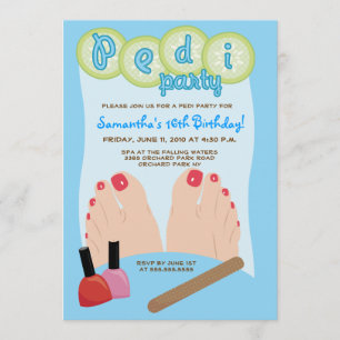 Invitation du spa PEDICURE Pedi Party 5x7