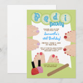 Invitation du spa PEDICURE Pedi Party 5x7 (Devant / Derrière)