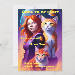 Invitation du Space Cat Party