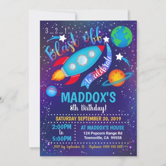 Invitation du Space Party (Devant)