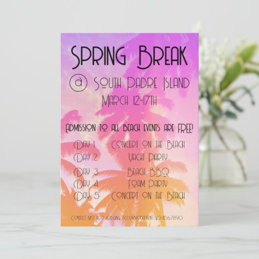 Invitation du Spring Break Party (Debout devant)
