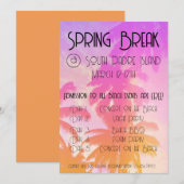 Invitation du Spring Break Party (Devant / Derrière)
