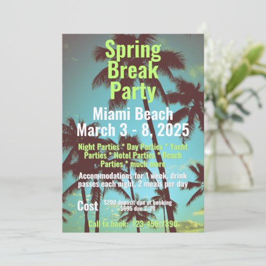 Invitation du Spring Break Party (Debout devant)