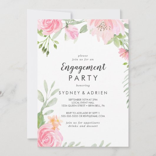 Invitation du Spring Peony Engagement Party (Devant)