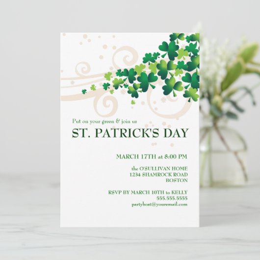 Invitation du St. Patricks Day Irish Shamrock Part (Debout devant)