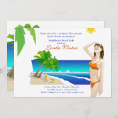 Invitation du Sun Bachelorette Party (Devant / Derrière)