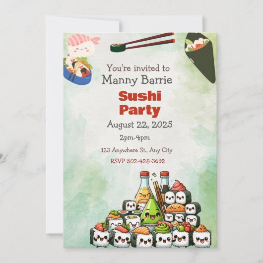 Invitation du Sushi Party (Devant)
