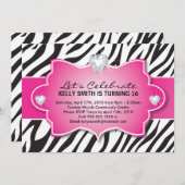 Invitation du Sweet sixteen (Devant / Derrière)