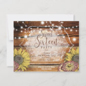 Invitation du Sweet sixteen de tournesol rustique (Devant)