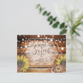 Invitation du Sweet sixteen de tournesol rustique (Debout devant)