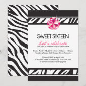 Invitation du sweet sixteen Party (Devant / Derrière)