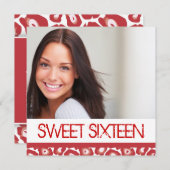 Invitation du sweet sixteen Party (Devant / Derrière)