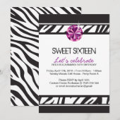 Invitation du sweet sixteen Party (Devant / Derrière)