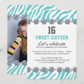 Invitation du sweet sixteen Party (Devant / Derrière)
