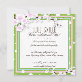 Invitation du Sweet sixteen - Rose vert - points (Dos)