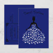 Invitation du Sweet sixteen Royal Blue Butterfly G (Devant / Derrière)