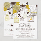 Invitation du Sweet sixteen Vintage Jaune (Devant / Derrière)