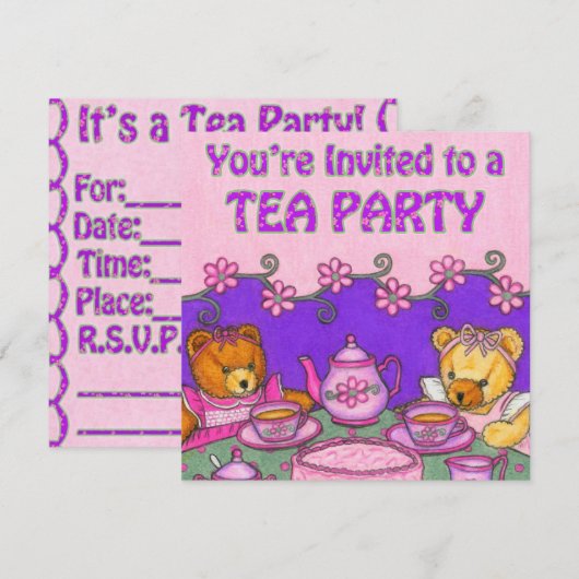 Invitation du Tea Party (Devant / Derrière)