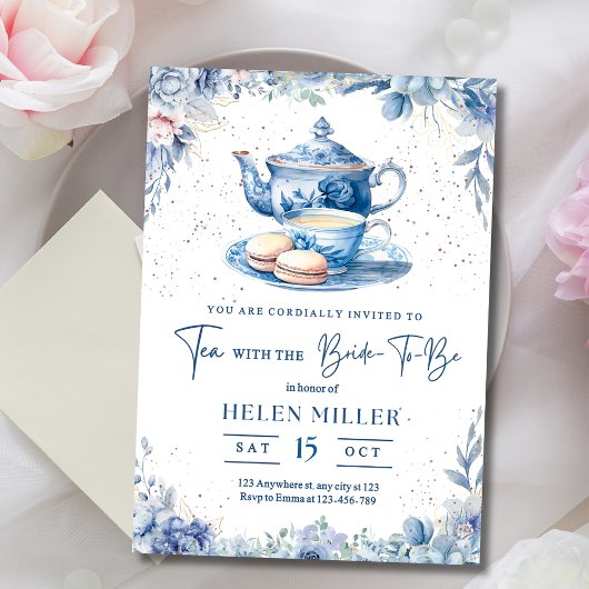 Invitation du Tea Party Fête des mariées, Thé avec