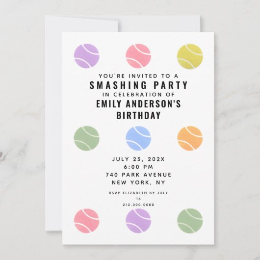 Invitation du Tennis Party (Devant)