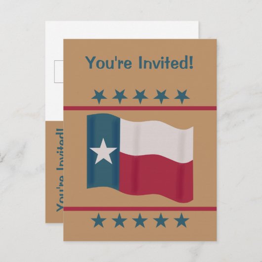 Invitation du Texas Lone Star Flag (Devant / Derrière)