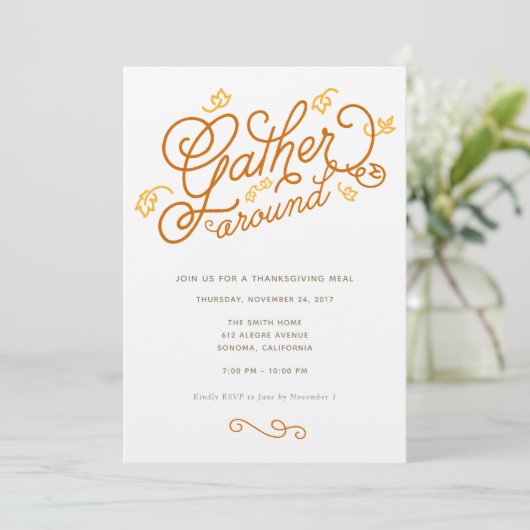 Invitation du Thanksgiving Party (Debout devant)