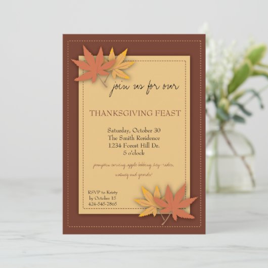 Invitation du Thanksgiving Party (Debout devant)