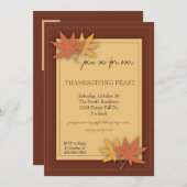 Invitation du Thanksgiving Party (Devant / Derrière)
