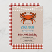 Invitation du thème de la fête du crabe (Devant / Derrière)