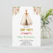 Invitation du thème du camping Boho (Debout devant)