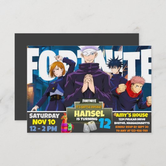 Invitation du thème du jeu (Devant / Derrière)